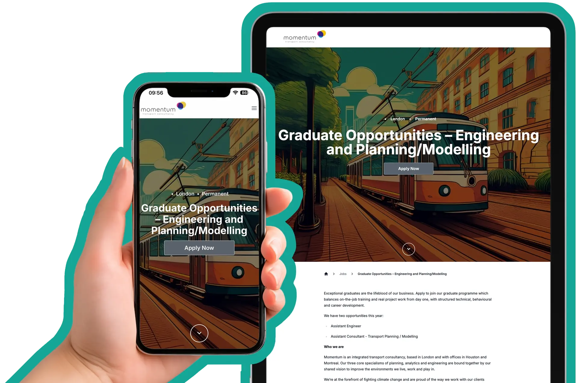 Device showing job post