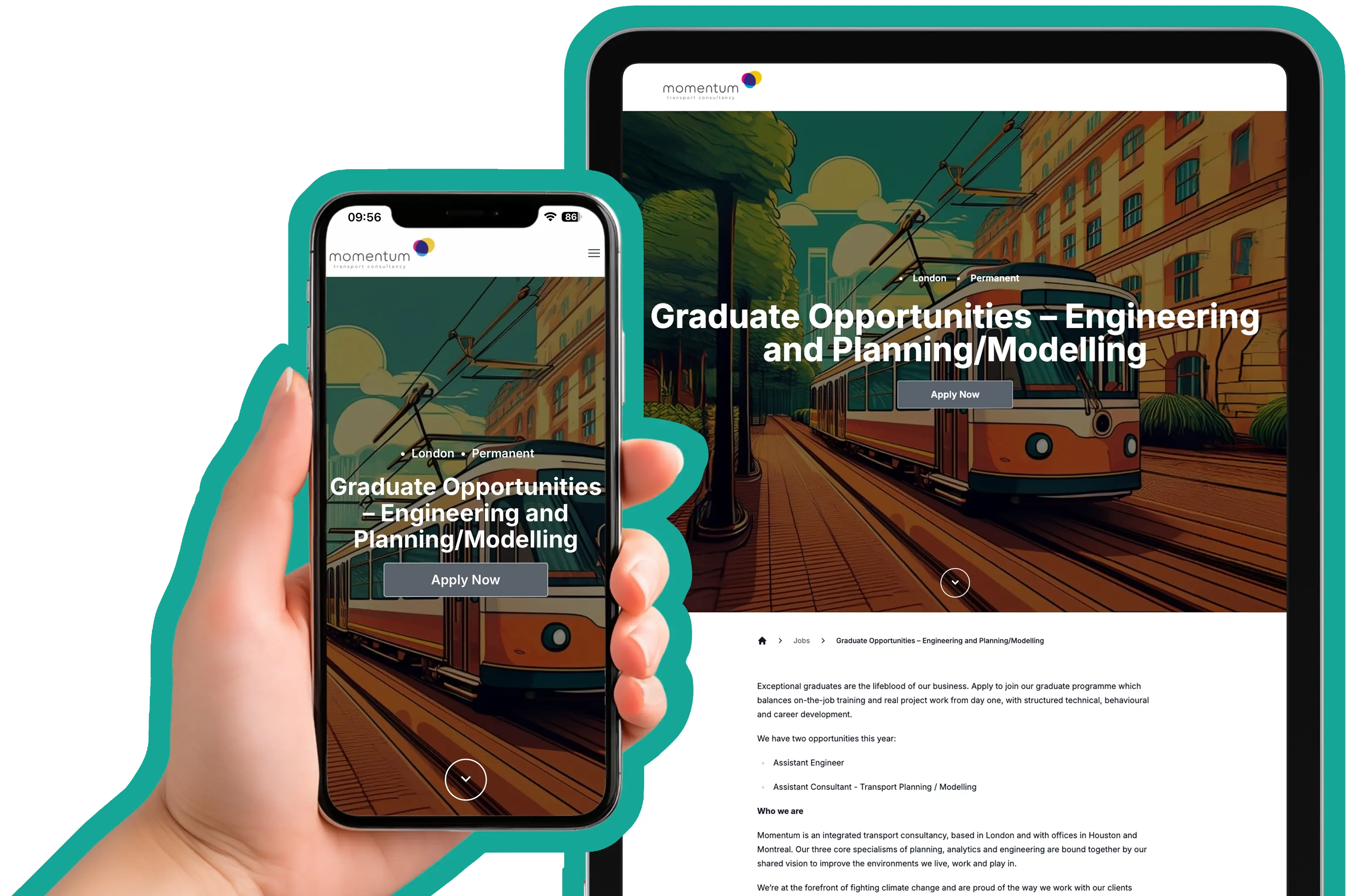 Device showing job post